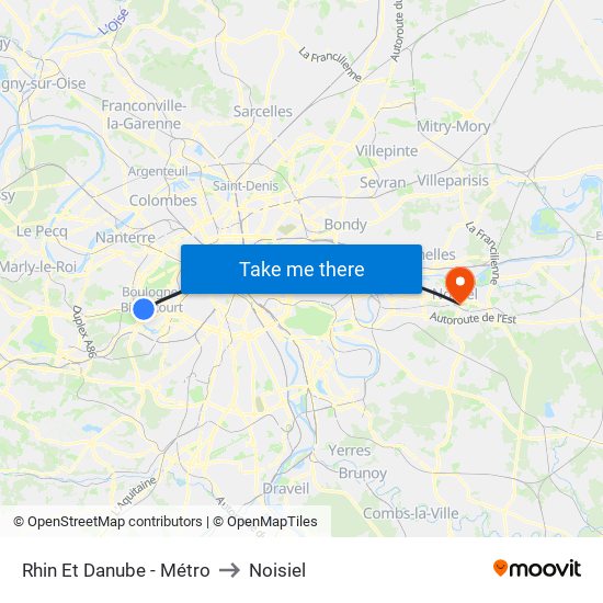 Rhin Et Danube - Métro to Noisiel map