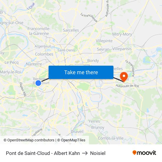 Pont de Saint-Cloud - Albert Kahn to Noisiel map
