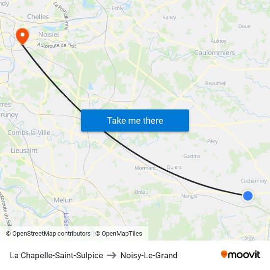 La Chapelle-Saint-Sulpice to Noisy-Le-Grand map