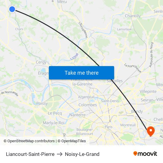 Liancourt-Saint-Pierre to Noisy-Le-Grand map