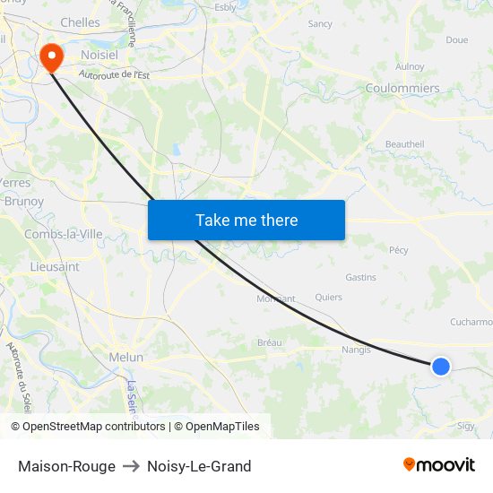 Maison-Rouge to Noisy-Le-Grand map