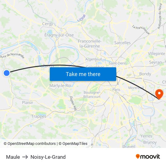 Maule to Noisy-Le-Grand map