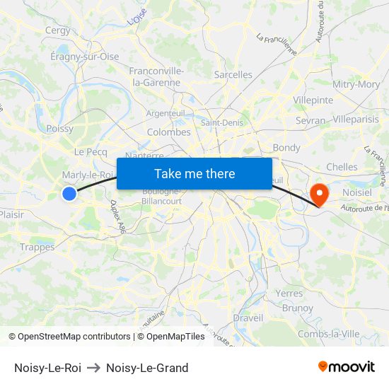 Noisy-Le-Roi to Noisy-Le-Grand map