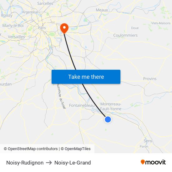 Noisy-Rudignon to Noisy-Le-Grand map