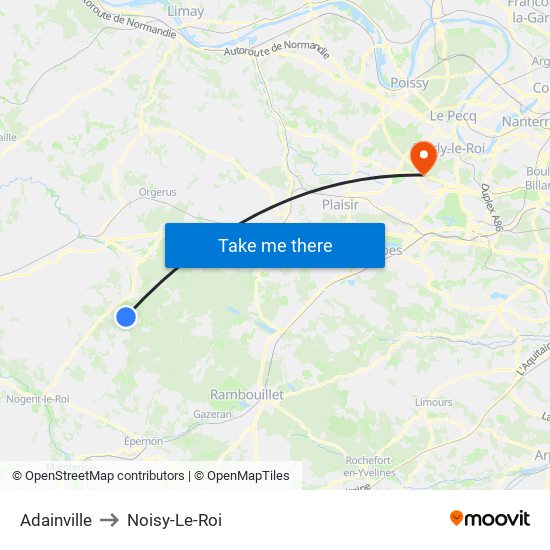 Adainville to Noisy-Le-Roi map