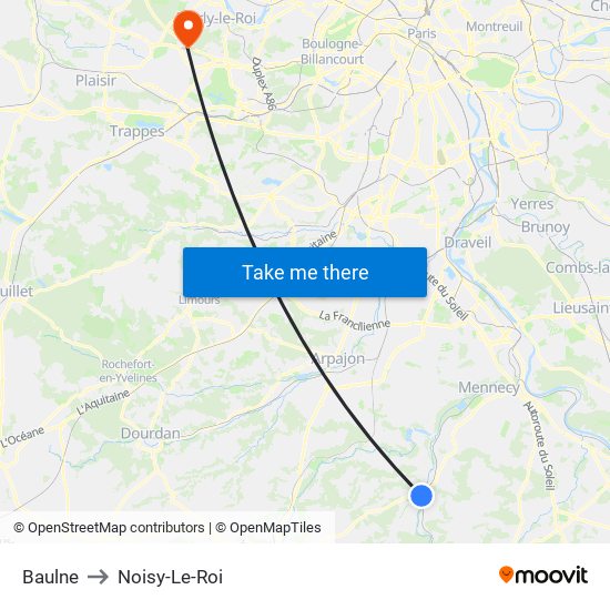 Baulne to Noisy-Le-Roi map