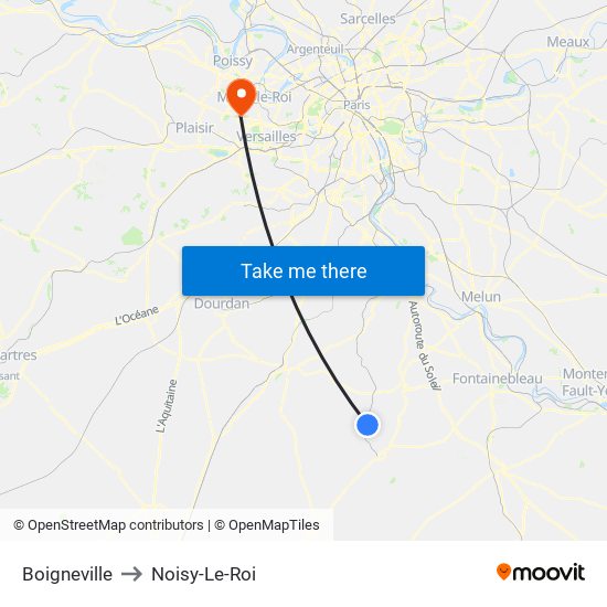Boigneville to Noisy-Le-Roi map