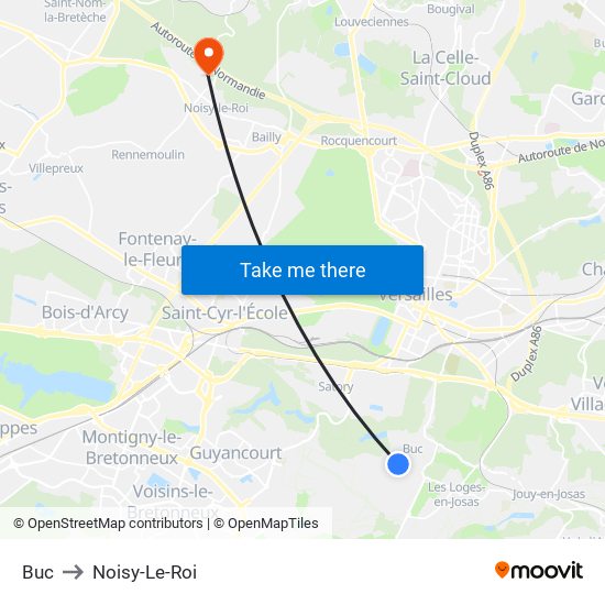 Buc to Noisy-Le-Roi map