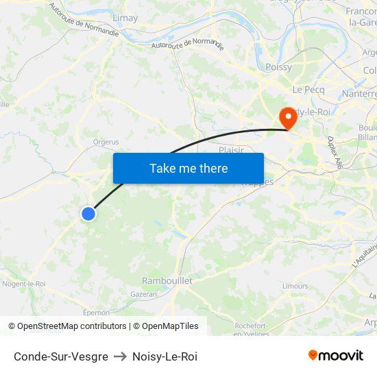 Conde-Sur-Vesgre to Noisy-Le-Roi map