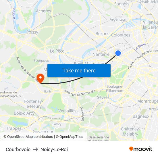 Courbevoie to Noisy-Le-Roi map