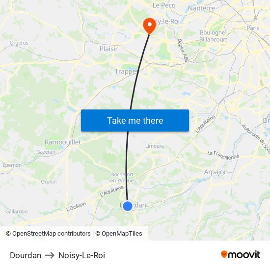 Dourdan to Noisy-Le-Roi map