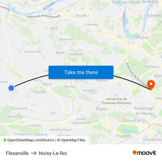 Flexanville to Noisy-Le-Roi map