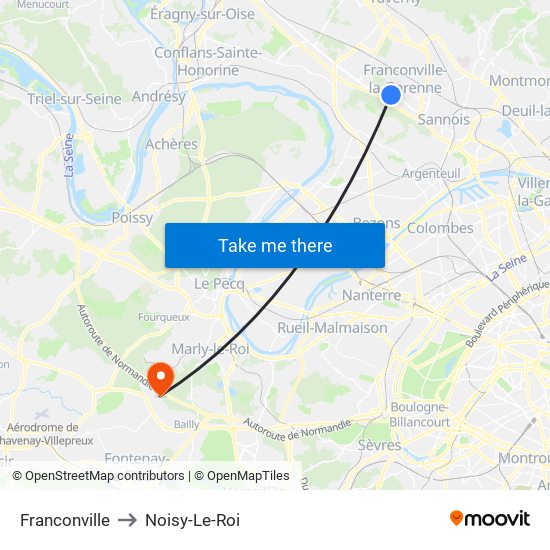Franconville to Noisy-Le-Roi map