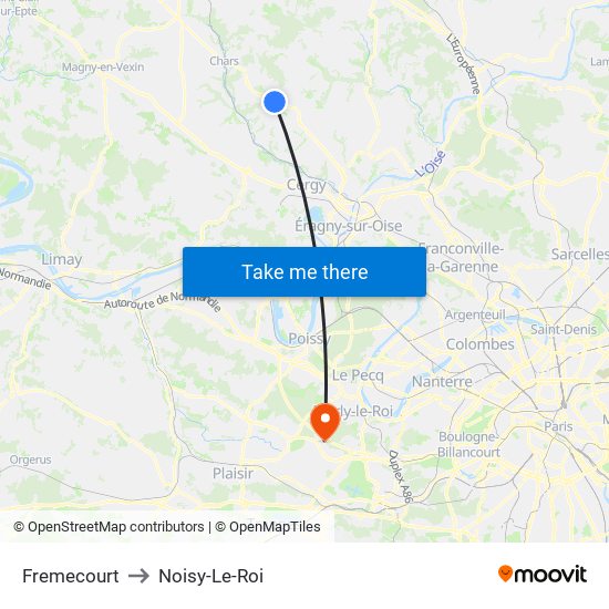 Fremecourt to Noisy-Le-Roi map