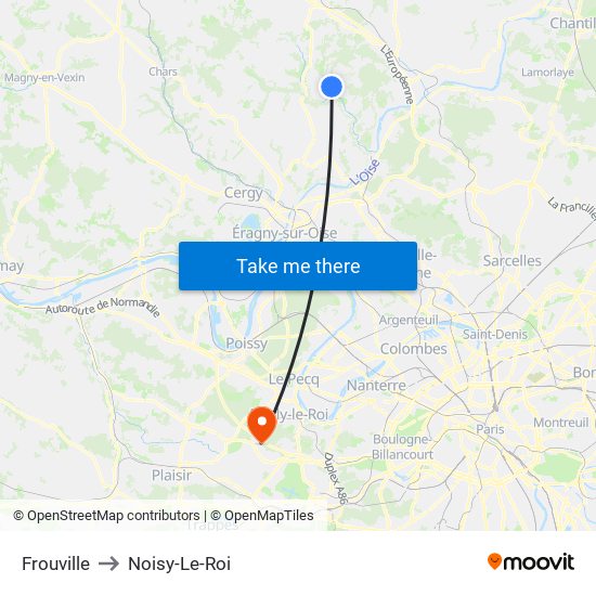 Frouville to Noisy-Le-Roi map