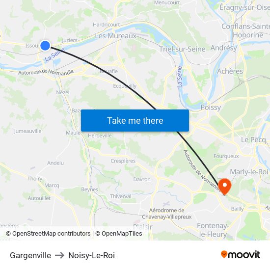 Gargenville to Noisy-Le-Roi map
