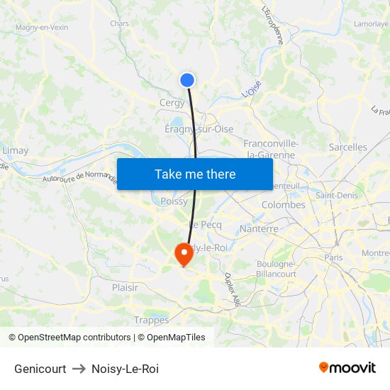 Genicourt to Noisy-Le-Roi map