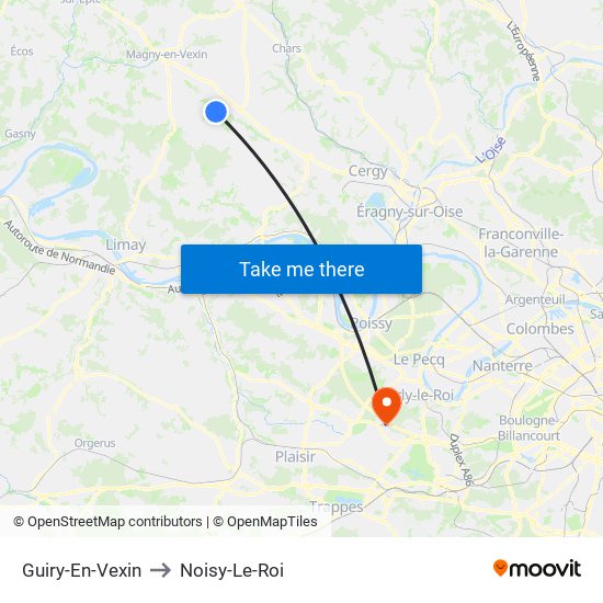 Guiry-En-Vexin to Noisy-Le-Roi map