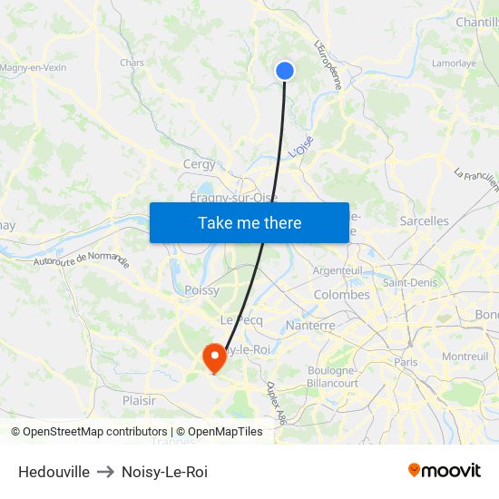 Hedouville to Noisy-Le-Roi map