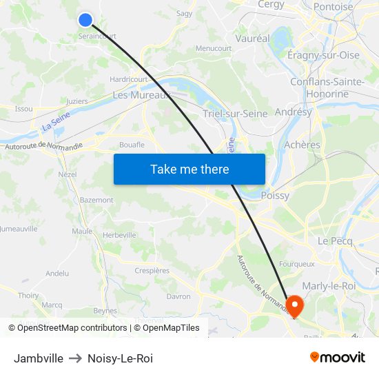 Jambville to Noisy-Le-Roi map