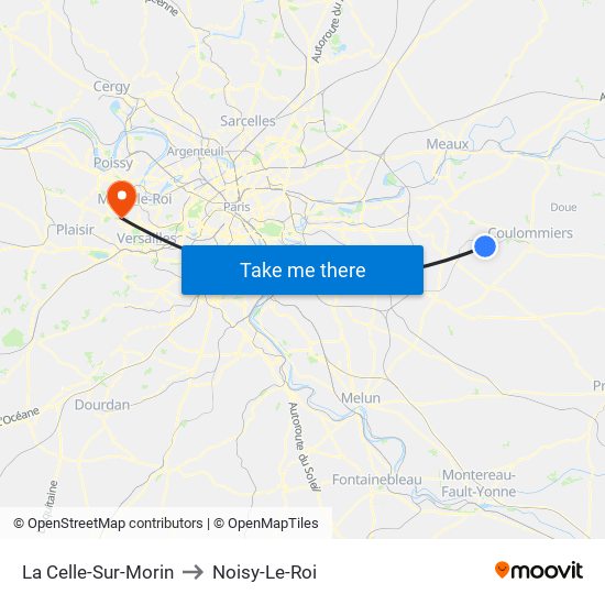 La Celle-Sur-Morin to Noisy-Le-Roi map