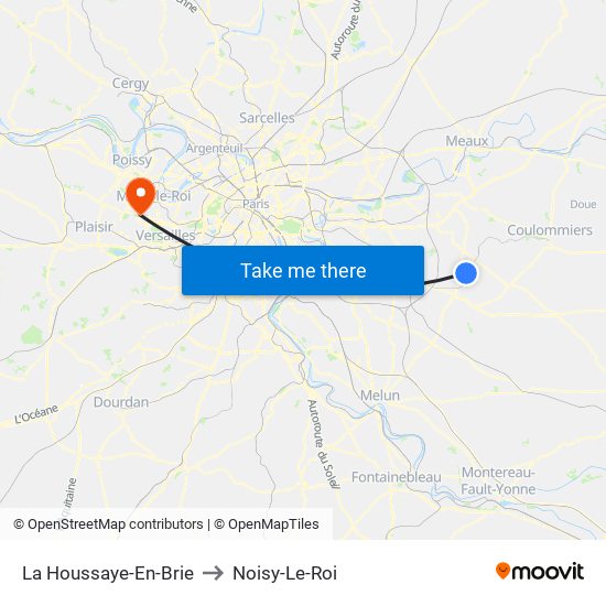 La Houssaye-En-Brie to Noisy-Le-Roi map