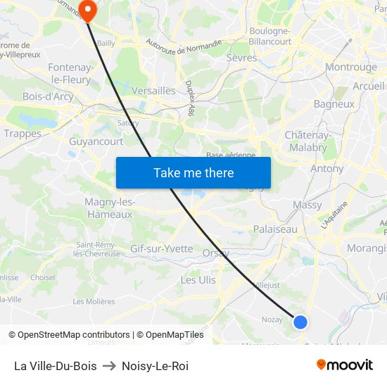 La Ville-Du-Bois to Noisy-Le-Roi map