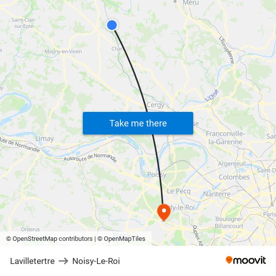 Lavilletertre to Noisy-Le-Roi map