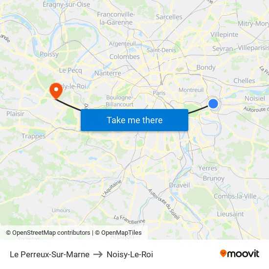Le Perreux-Sur-Marne to Noisy-Le-Roi map