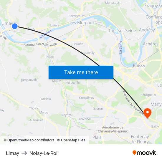 Limay to Noisy-Le-Roi map