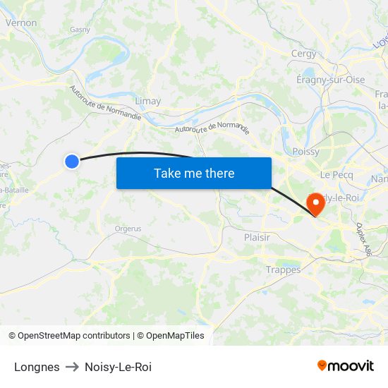 Longnes to Noisy-Le-Roi map