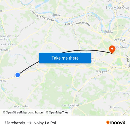 Marchezais to Noisy-Le-Roi map