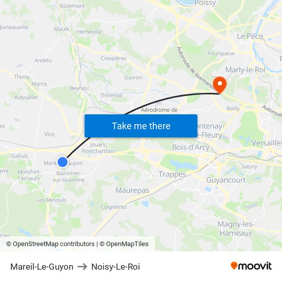 Mareil-Le-Guyon to Noisy-Le-Roi map