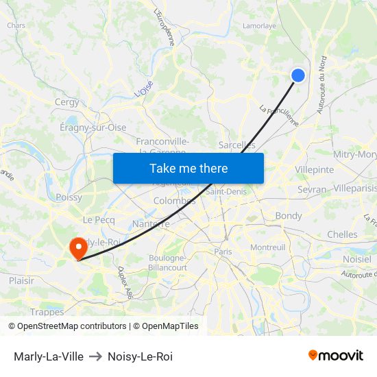 Marly-La-Ville to Noisy-Le-Roi map