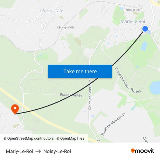 Marly-Le-Roi to Noisy-Le-Roi map