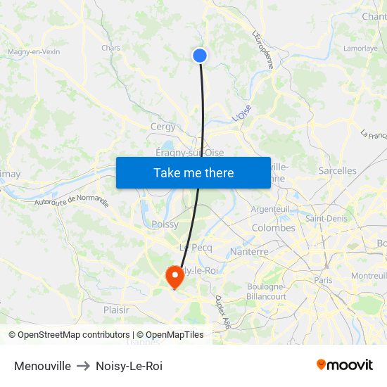 Menouville to Noisy-Le-Roi map