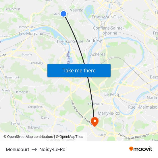 Menucourt to Noisy-Le-Roi map