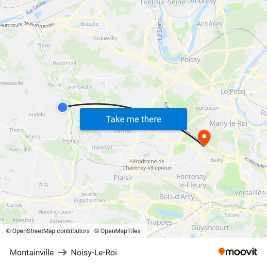Montainville to Noisy-Le-Roi map