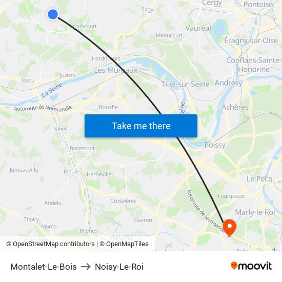 Montalet-Le-Bois to Noisy-Le-Roi map