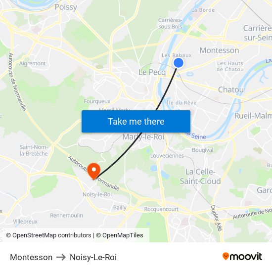 Montesson to Noisy-Le-Roi map