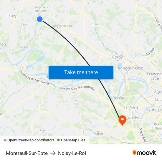 Montreuil-Sur-Epte to Noisy-Le-Roi map