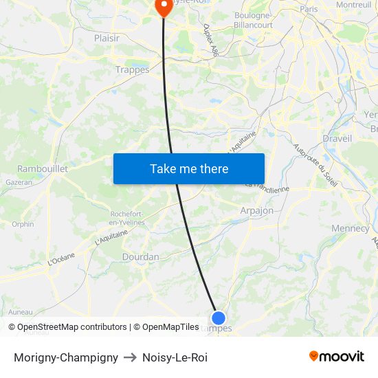 Morigny-Champigny to Noisy-Le-Roi map