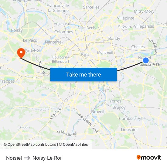 Noisiel to Noisy-Le-Roi map