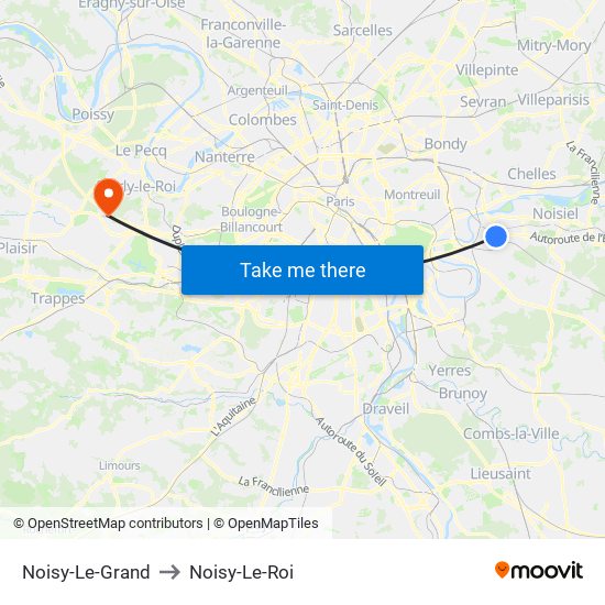 Noisy-Le-Grand to Noisy-Le-Roi map