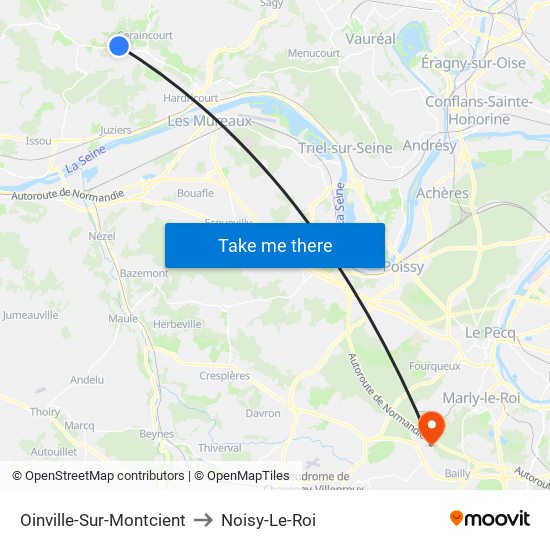Oinville-Sur-Montcient to Noisy-Le-Roi map
