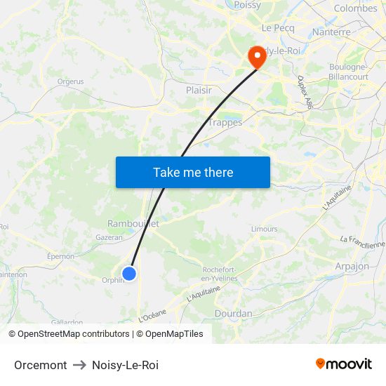 Orcemont to Noisy-Le-Roi map