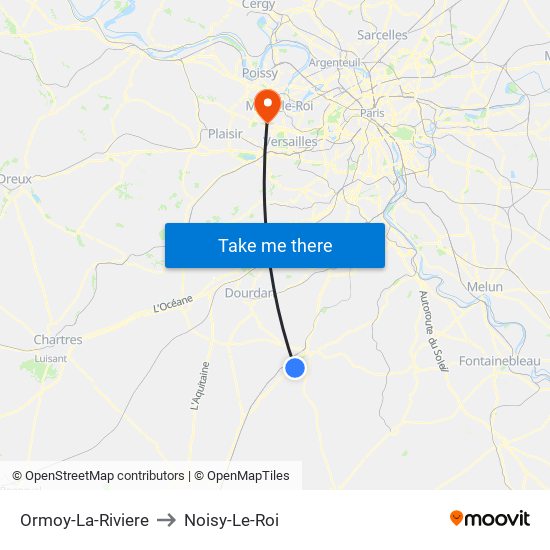 Ormoy-La-Riviere to Noisy-Le-Roi map