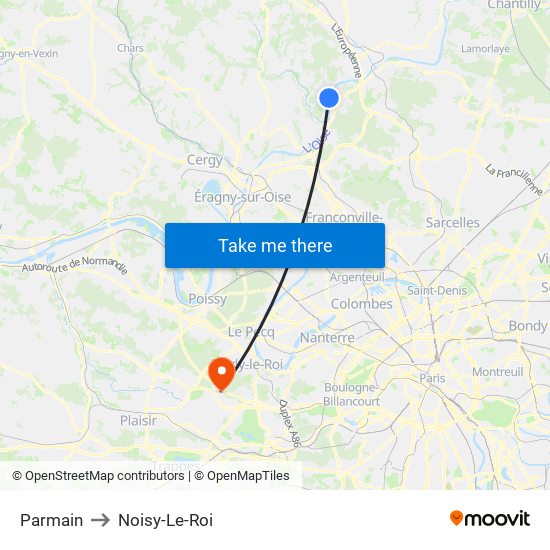Parmain to Noisy-Le-Roi map