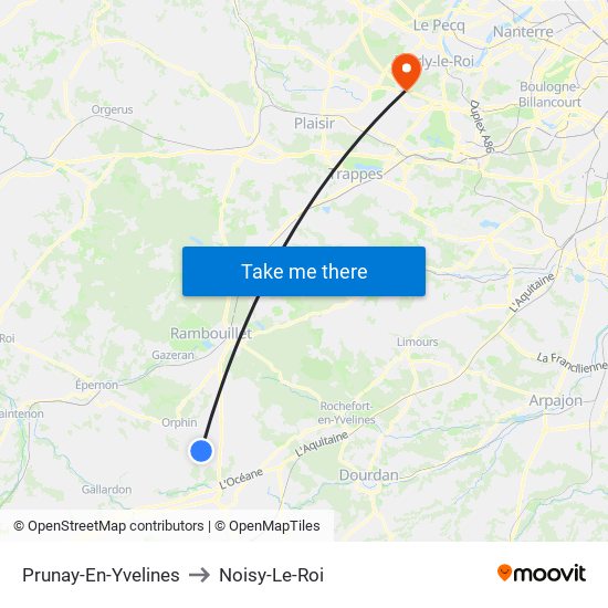 Prunay-En-Yvelines to Noisy-Le-Roi map