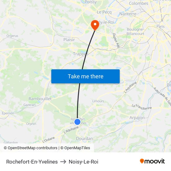 Rochefort-En-Yvelines to Noisy-Le-Roi map